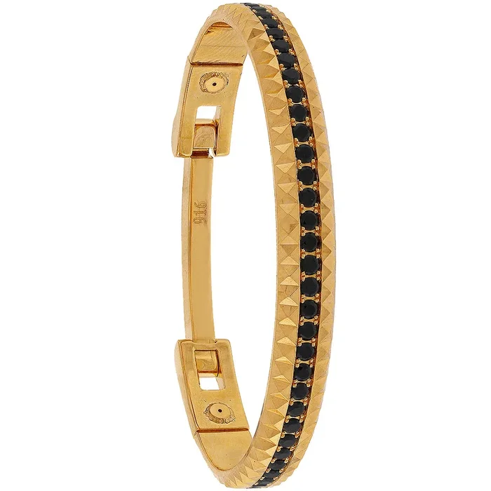 Artistic Yume Cuff Bracelet With Gemstones in 22K Gold