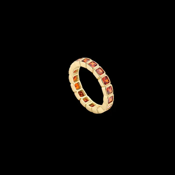 Asscher Cut Birthstone Eternity Ring