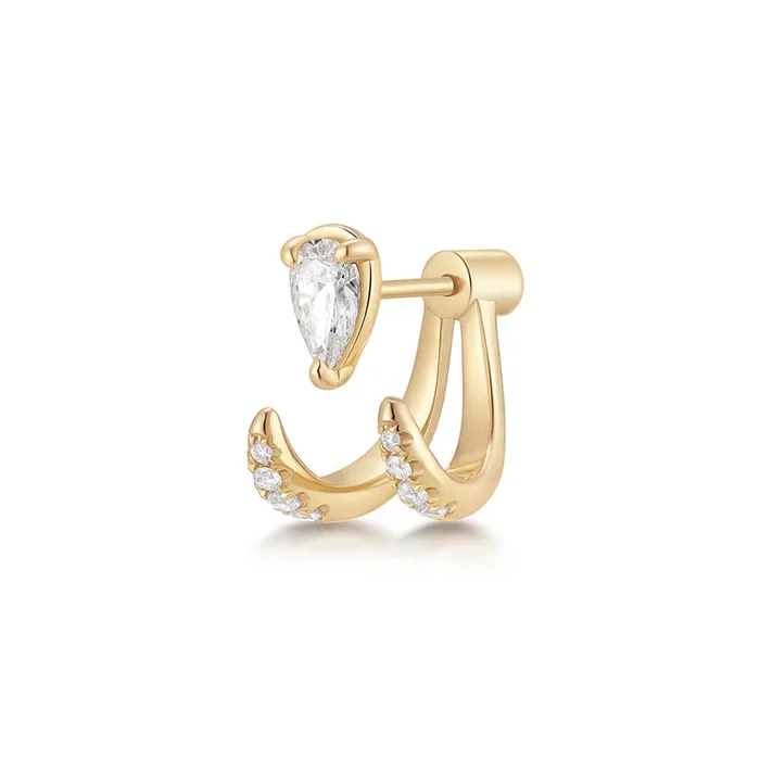 ASTORIA | Pear Lab Grown Diamond with Accents Threaded Flatback