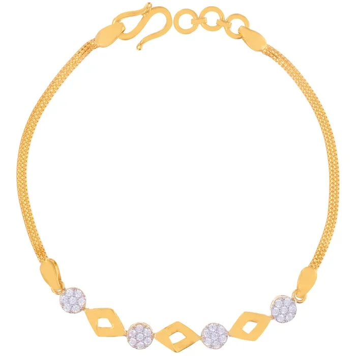 Attractive Bracelet With CZ in 22K Gold