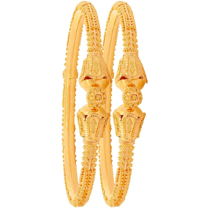 Attractive Pipe Openable 2pcs Kara in 22K Gold