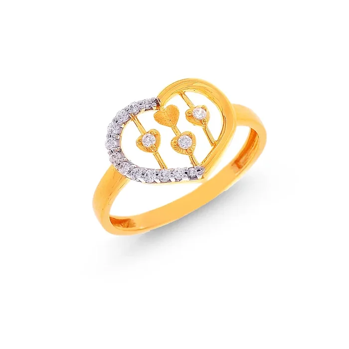 Attractive Ring With CZ in 22K Gold