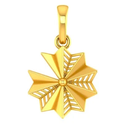 Attractive Shiny 18k Gold Pendant With Flower Petals Design For Women From Pc Chandra Jewellers