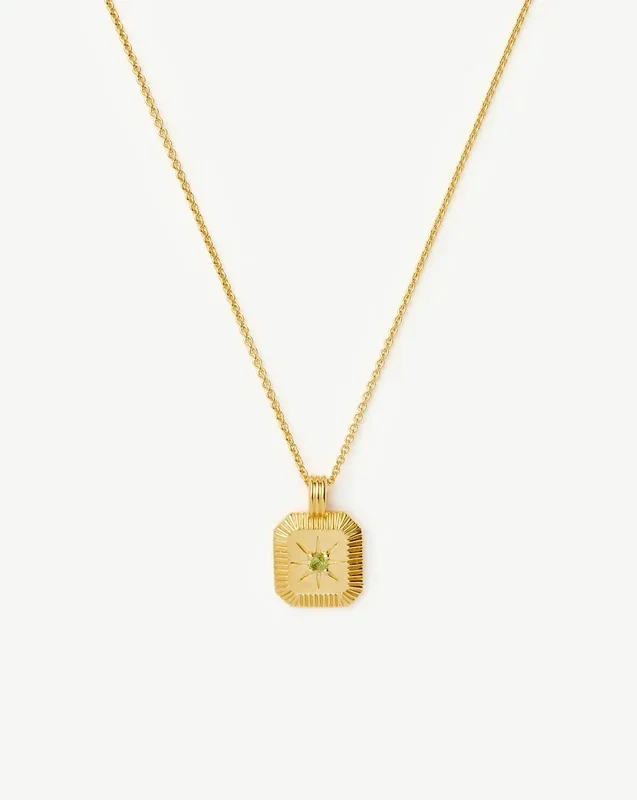 August Birthstone Pendant Necklace | 18k Gold Vermeil/Peridot