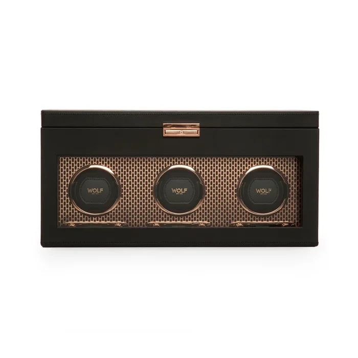 Axis Copper Triple Watches Winder with storage | Wolf 1834 – Lepage