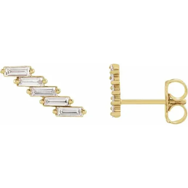Baguette Diamond Ear Climbers