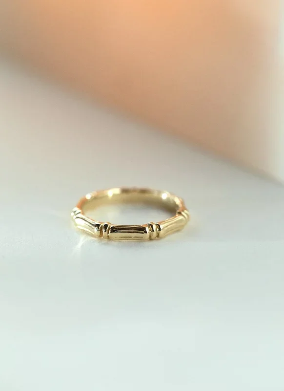 Bamboo ring 14k gold