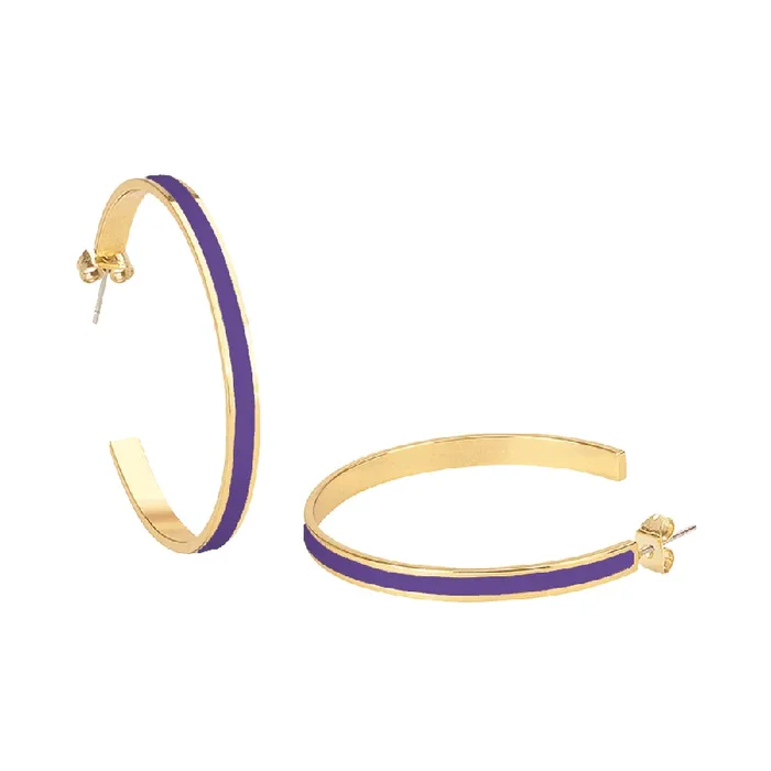 Bangle Hoop Earrings – Deep Purple