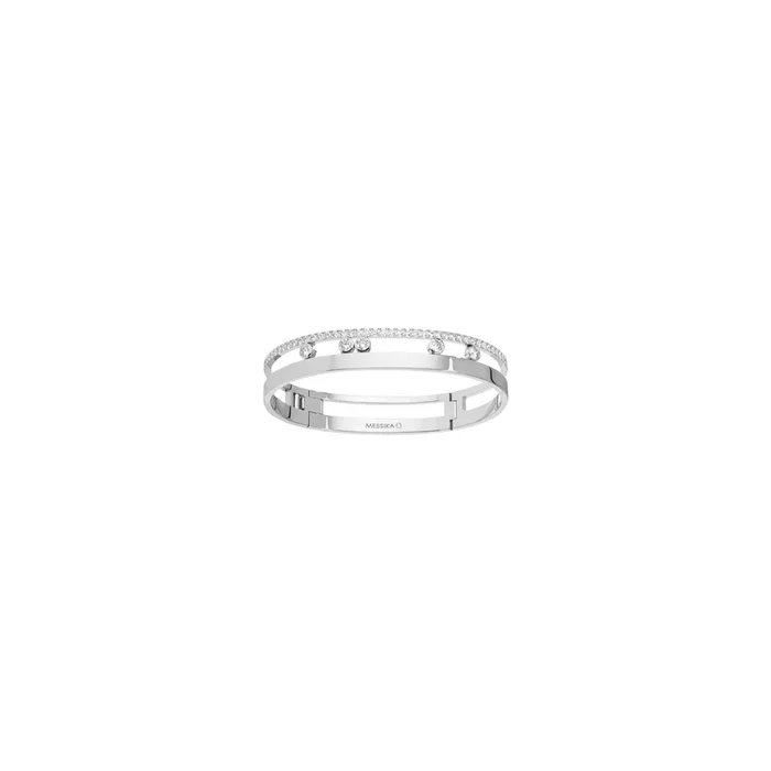 Bangle Messika Move Joaillerie Romane grand modèle or blanc et diamants – Lepage