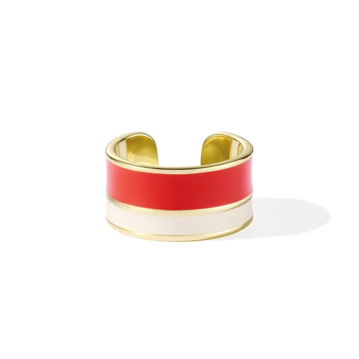 Bangle Ring – White Sand / Tangerine