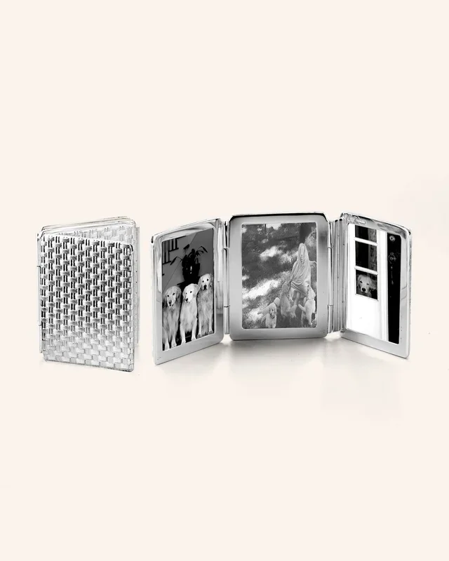 Basket-Weave Pattern Three Photo Image Case