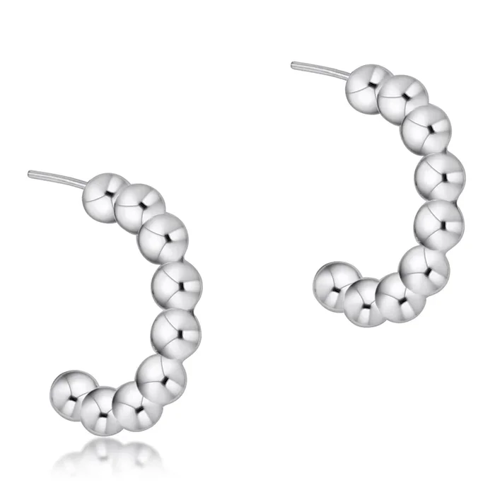 Beaded Classic 1″ Post Hoop – 4mm Sterling