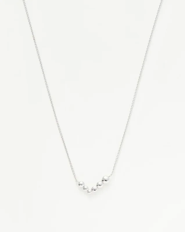 Beaded Floating Necklace | Sterling Silver
