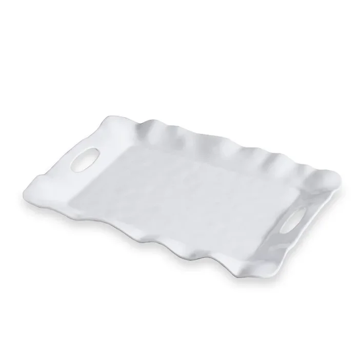 Beatriz Ball VIDA Havana White Rectangular Tray with Handles
