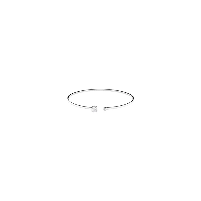 Beguin flexible bangle bracelet in white gold and diamonds | LEPAGE