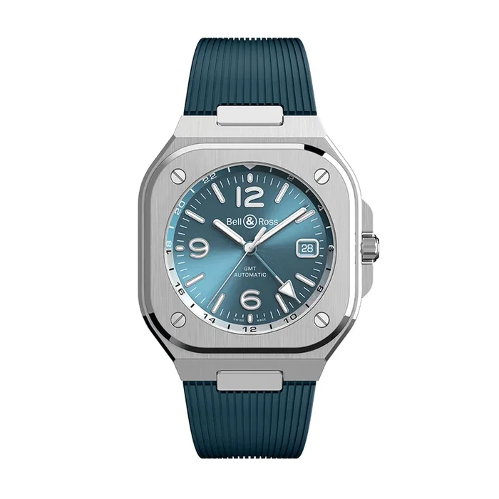 Bell & Ross BR 05 GMT Sky Blue automatic rubber 41 mm – Lepage