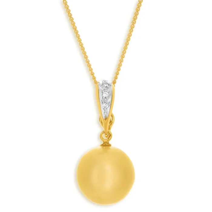 Bella’ 9ct Yellow Gold Golden South Sea Pearl Pendant With 45cm Chain