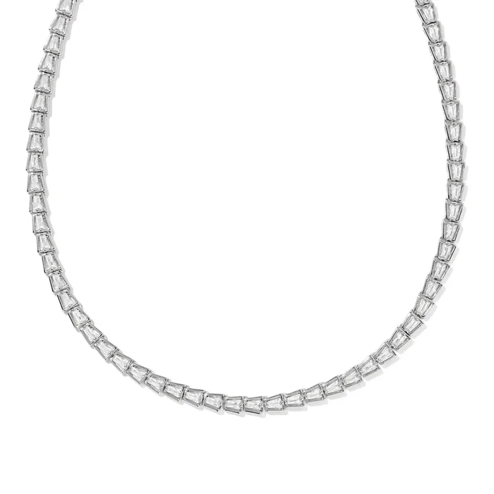 Bella Tennis Necklace in Silver