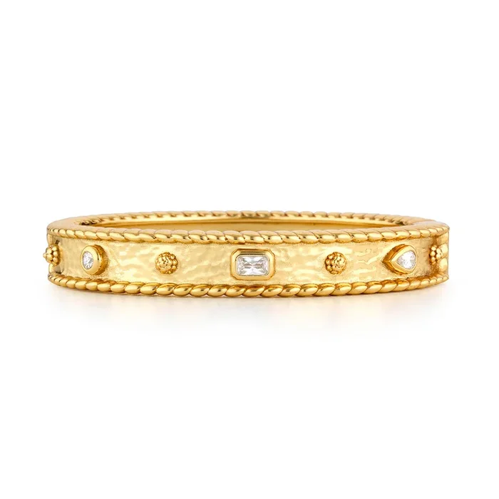 Berry Gem Hinged Bangle – Clear Cubic Zirconia