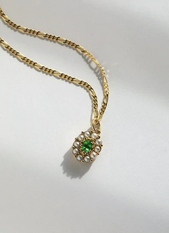 Billie flower tsavoriet parel entourage bedel 14k goud