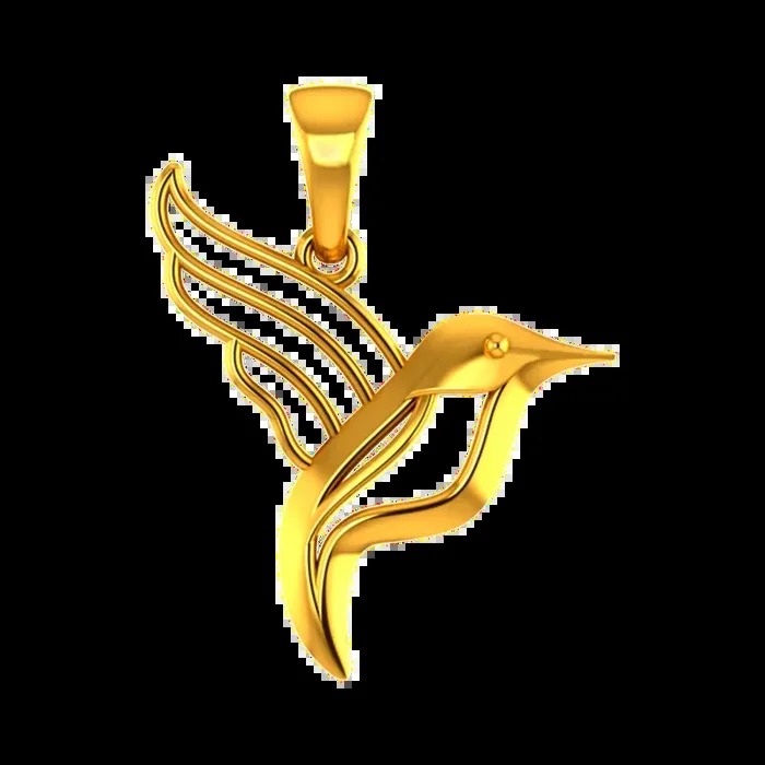 Bird Shaped 18k Gold Pendant
