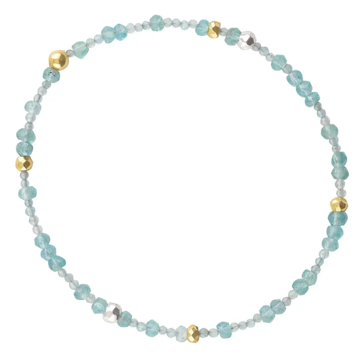 Birthstone Pyrite’s Booty Bracelet – March / Blue Apatite
