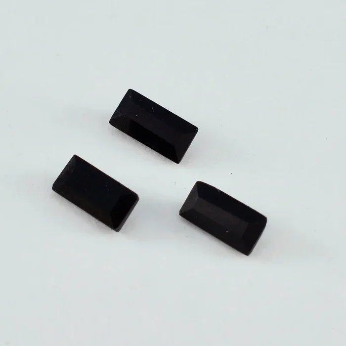 Black Onyx 10PC Tiny 2×4 MM Baguette Faceted Black Pure Semi Precious Loose Gemstones
