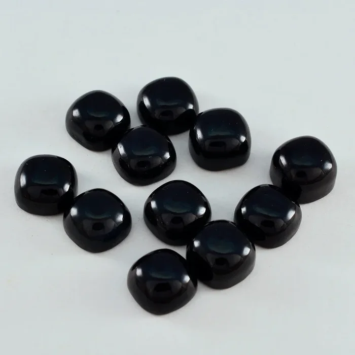 Black Onyx 10PC Tiny 3×3 MM Cushion Cabochon Black Pure semi Precious Precious Gemstone