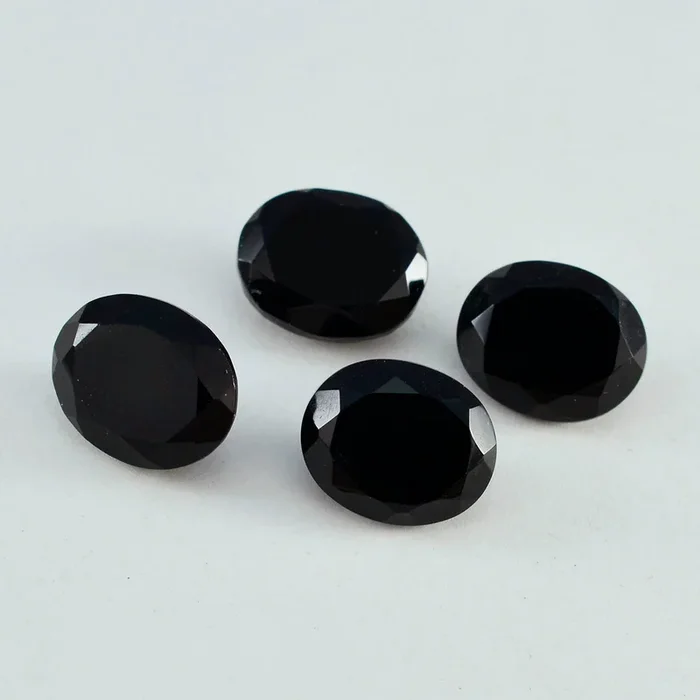 Black Onyx 10PC Tiny 4×6 MM Oval Faceted Black Splendid Semi Precious Loose Gemstone