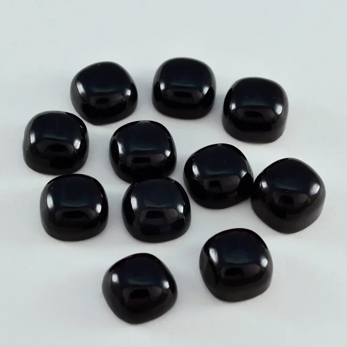 Black Onyx 10PC Tiny 5×5 MM Cushion Cabochon Black Brilliant semi Precious Loose Gems