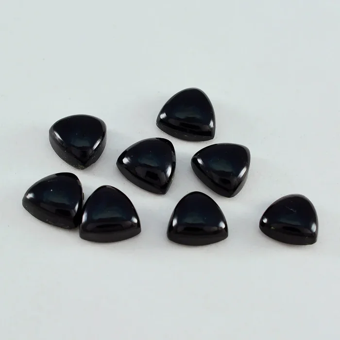 Black Onyx 10PC Tiny 5×5 MM Triangle Cabochon Black Genuine semi Precious Precious Gemstone