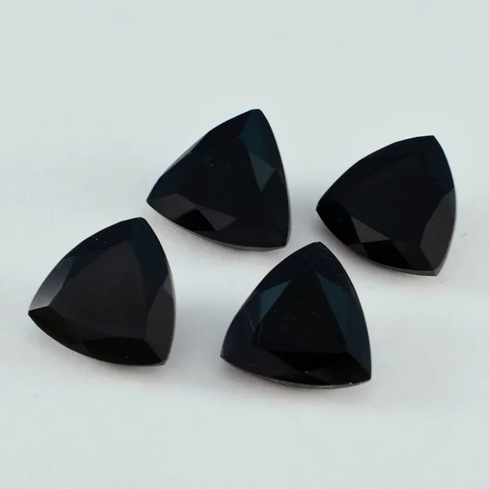 Black Onyx 1PC Large 12×12 MM Triangle Faceted Black High-Quality Semi Precious Loose Gemstones