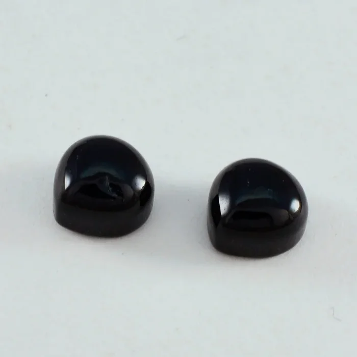 Black Onyx 1PC Small 7×7 MM Heart Cabochon Black Sparkling semi Precious Loose Gemstone