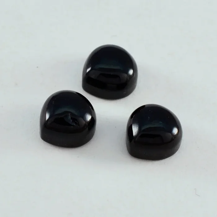 Black Onyx 1PC Small 8×8 MM Heart Cabochon Black Polished semi Precious Loose Gemstones