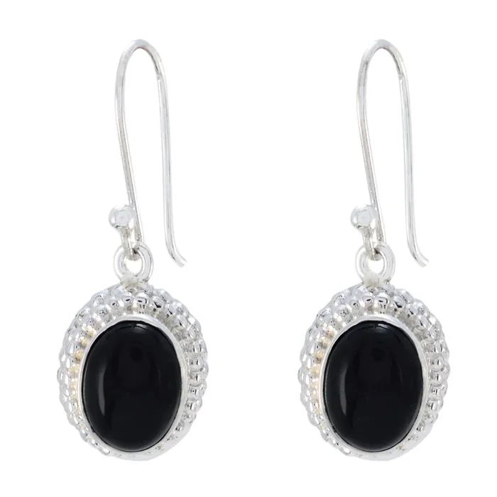 Black Onyx American Katharina multiple Dangle Black Silver Earring