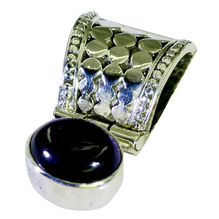 Black Onyx Delicate Italian Silver Solitaire Ana Heart Black Pendant Jewelry
