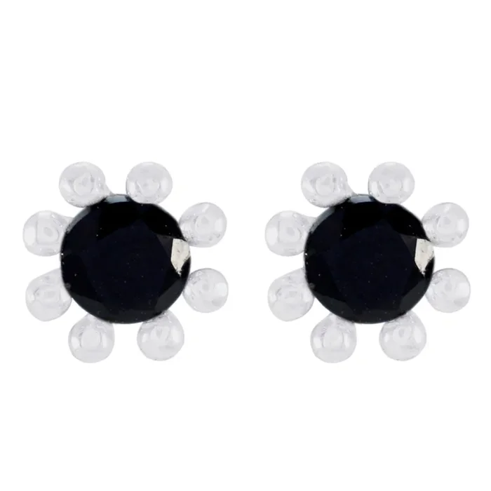 Black Onyx Egyptian Dayana Solitaire Stud Black 925 Sterling Silver Earring