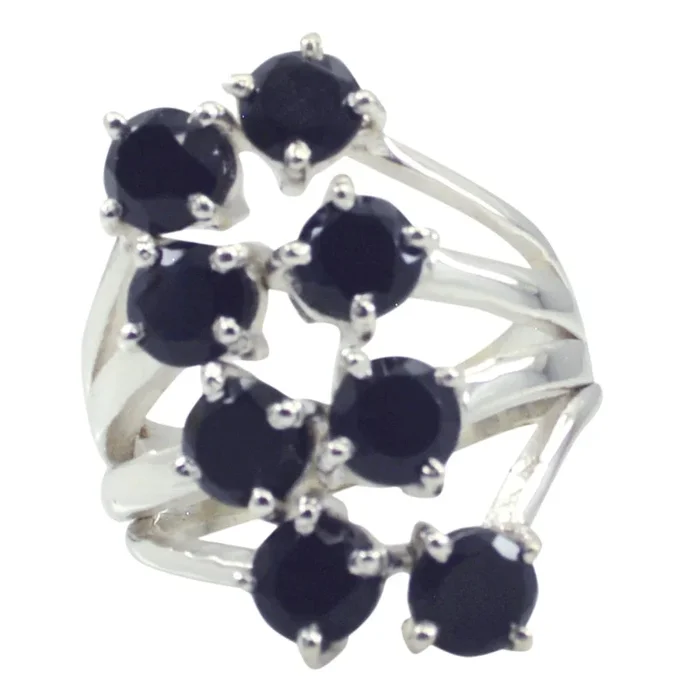 Black Onyx octa Indian 925 Silver Black Gems Eye-catching Modern Ring Jewelry