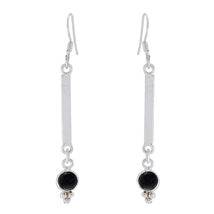 Black Onyx Turkish Elena multiple Dangle Black 92.5 Silver Earring