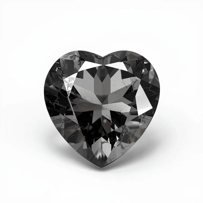Black Rutile 1PC Chunky 13×13 MM Heart Faceted Black Natural Semi Precious Loose Gemstone