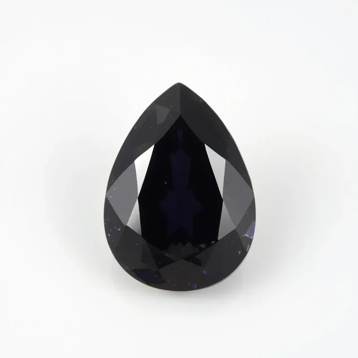 Black Spinel 1PC Chunky 15×20 MM Pear Faceted Black Brilliant Semi Precious Loose Gemstones