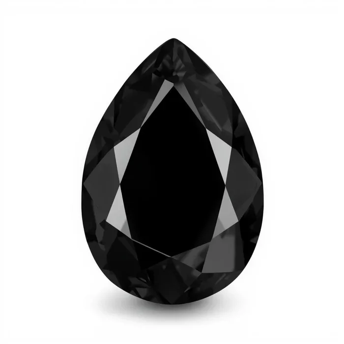Black Spinel 1PC Small 7×9 MM Pear Faceted Black Lustrous Semi Precious Loose Gemstone