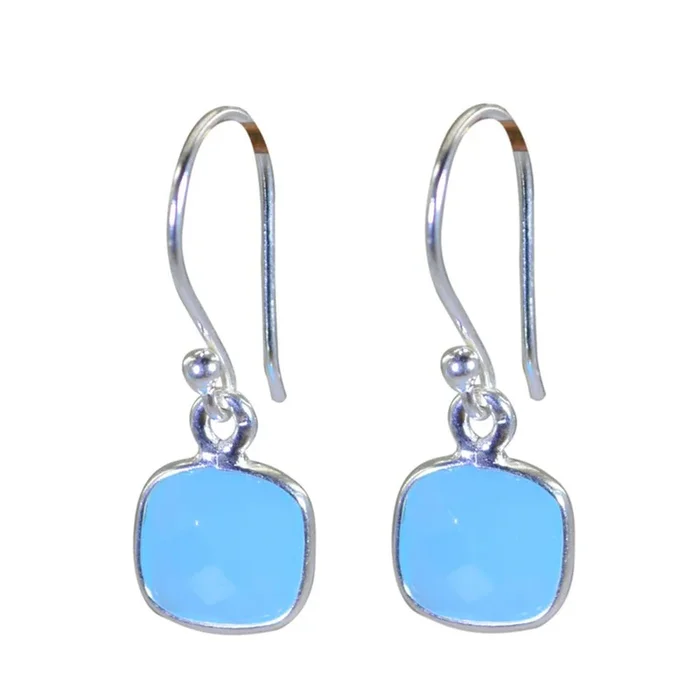Blue Chalcedony Italian Gabriela multiple Dangle Blue 925 Silver Earring