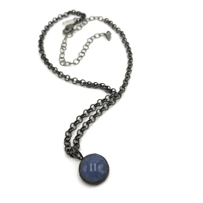 Blue Gemz Disc Layering Necklace – 18mm pendant
