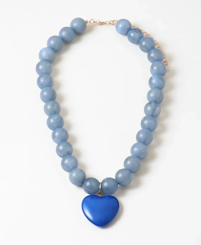 Blue Moon Heart Necklace