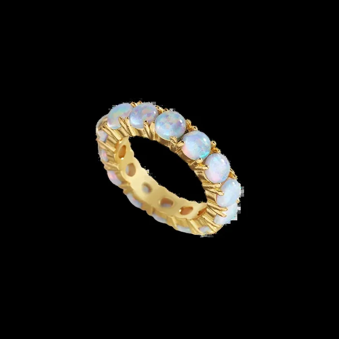Blue Opal Eternity Ring