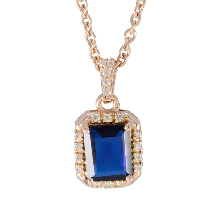 Blue Sapphire Statement Australian 92.5 Silver multiple Yasmin Luxurious Blue Pendant Jewellery