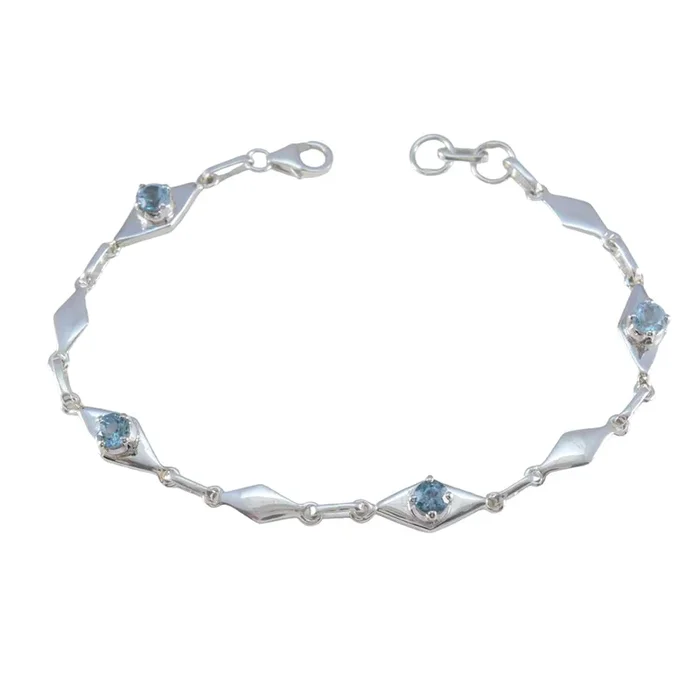 Blue Topaz Dog Day Featherlight Blue 925 Silver Links Bracelet