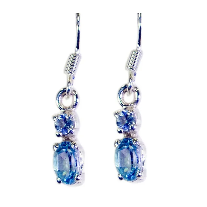 Blue Topaz Egyptian Addison multiple Dangle Blue Silver Earring