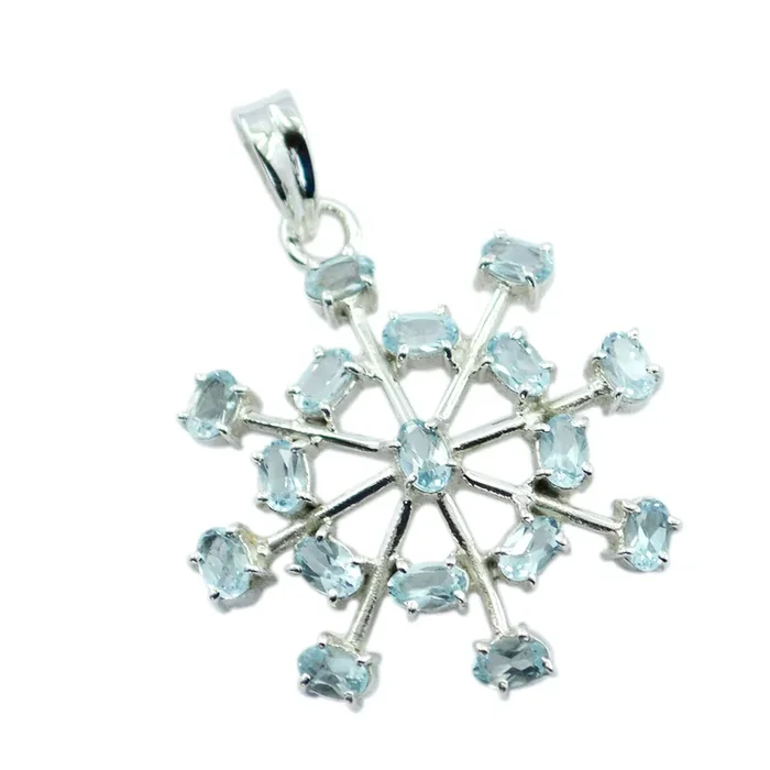 Blue Topaz Eye-catching American 925 Silver multiple Cecilia Bubble Blue Pendant Jewelry